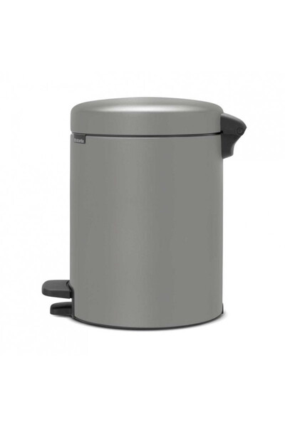 Brabantia NewIcon Pedal Bin 1001097, 5 l, Soft closing, Anti-slip base, Mineral coating, Grey