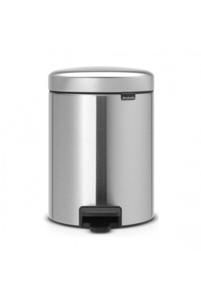 Brabantia NewIcon 649011 Pedal Bin, 5 l, Easy Closing, Anti-Slip Base, Stainless Steel/Matt