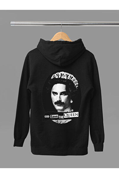 MAGORS سترة روك قطنية مطبوعة بأكمام طويلة وقلنسوة بثلاثة خيوط