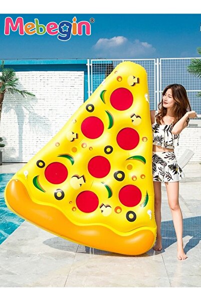 MEBEGIN 180*150cm Inflatable Pool Float, Giant Pizza Swimming Pool Floating, Pizza Slice Inflatable Mat with