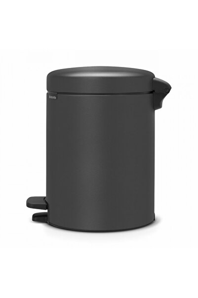 Brabantia NewIcon 1001103 Pedal Bin, 5 l, Soft Close, Anti-Slip Base, Mineral Coating, Dark Grey