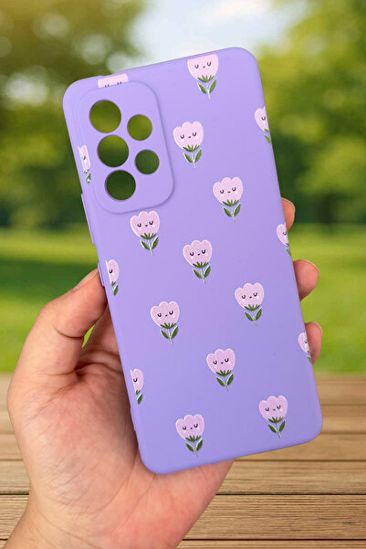 Vip Case Samsung Galaxy A53 Uyumlu Mini Lale Desenli Silikon Darbe Emici Klas...