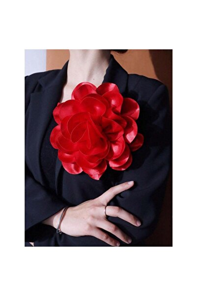 Pursehuit Broșă floare supradimensionată, roșie, Azalia C22