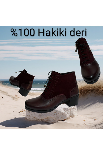 POOMA 2556 Bordo hakiki deri bot