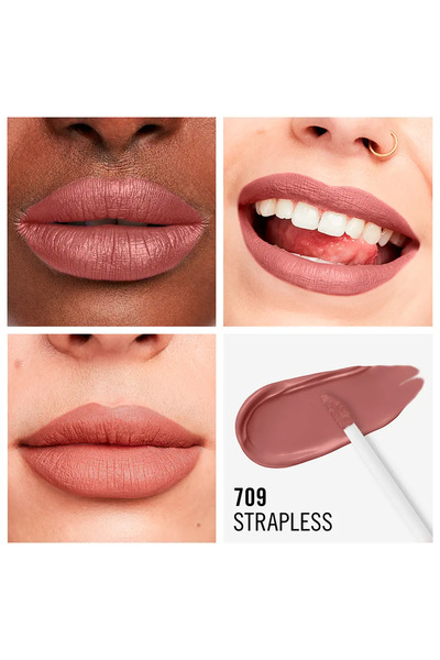 RIMMEL LONDON Ruj lichid cu finisaj mat catifelat, LASTING MEGA MATTE, 709 strapless, 7.4 ml