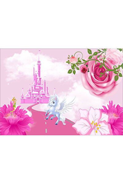 VIODESIGN Fototapet Copii, Castelul Roz, autoadeziv, multicolor,120x200 cm