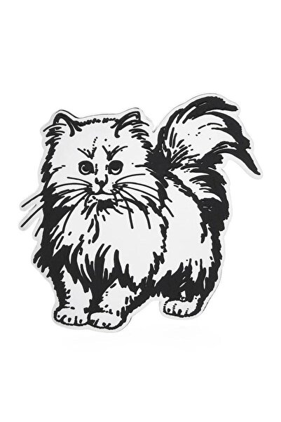 Pursehuit Broșă argintie, formă de pisică, Rigitte C3