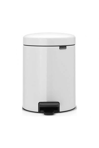 Brabantia NewIcon Pedal Bin 649004, 5 l, Soft Close, Anti-Slip Base, White