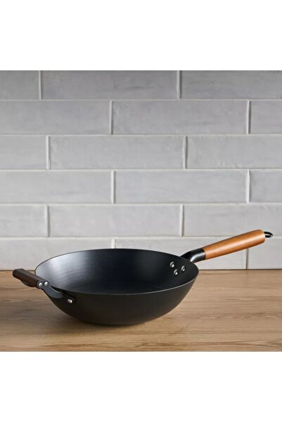 Generic Blacksmith Iron Wok Pan - 32 cm
