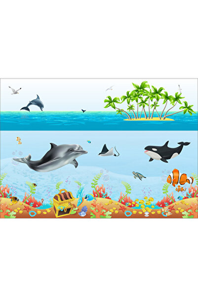 VIODESIGN Fototapet Copii, Viata in Ocean, autoadeziv, multicolor,120x200 cm