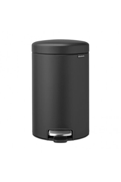 Brabantia NewIcon 649741 Pedal Bin, 12 l, Soft Close, Anti-Slip Base, Mineral Coating, Dark Grey