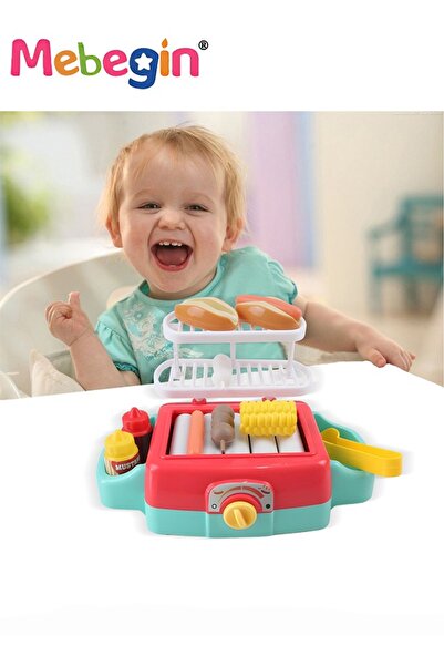 MEBEGIN BBQ Grill Toy Set with Rich Accessories, Simulated Automatic Grill wi...