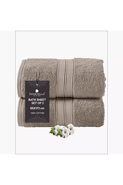 Generic DONETELLA 2-Piece 600 GSM Combed Cotton Bath Sheet Set - 85x172 cm
