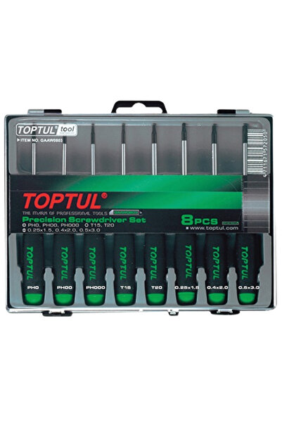 TOPTUL Set 8 surubelnite de precizie GAAW0803, maner aderent, T15x50, T20x50,...