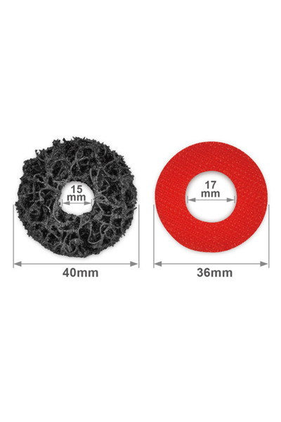 TOPTUL Set of 5 grinding discs, model JGAE0601, outer diameter 40 mm, inner diameter 15 mm,