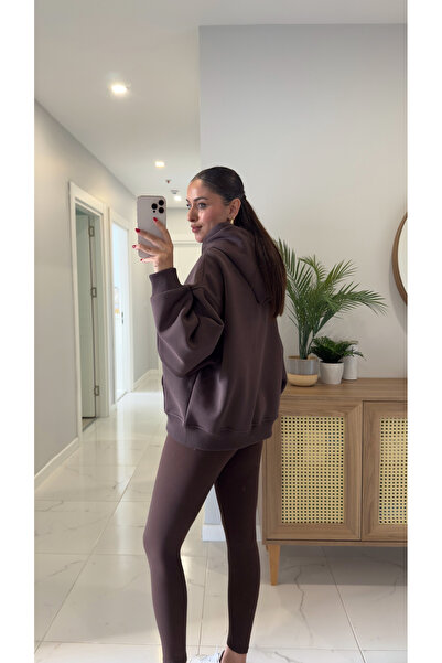 BİRCANÇİL Fora Coffee Pocket Подробна суитшърт с качулка