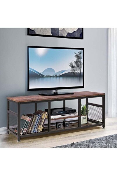 AGD TV Stand up to 55-inch, 3-Tier Coffee Table for Living Room and Bedroom, 120x40x45 cm