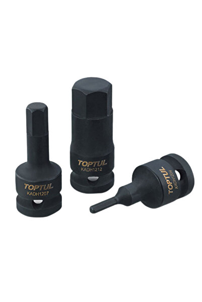 TOPTUL KADH1617 bit impact wrench, 1/2 inch square drive, hexagonal profile, spanner size 1