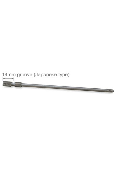 TOPTUL FSLC0802 extra-long screwdriver bit, Phillips PH2 profile, 1/4 inch hex drive
