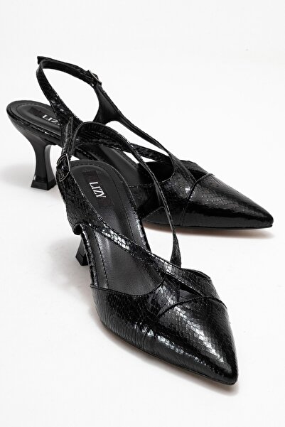 Lizy Shoes Negru - Pantofi cu toc deschis la spate pentru femei, cu model de ...