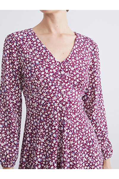 LC Waikiki Rochie mini florală LCW cu decolteu în V (W5)