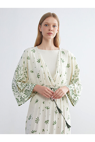 LC Waikiki Φόρεμα με κορδόνια με λουλούδια διπλό πέτο