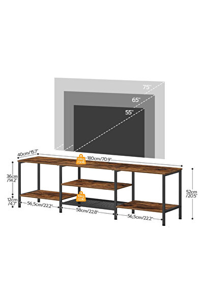 VariFurnx 180*40*52cm TV Stand Table TV Up To 75 Inch Modern Entertainment Center Media TV Console Table
