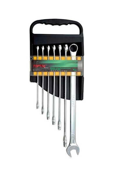TOPTUL Set chei combinate extra-lungi GAAM0706, cot 15 grade, deschidere 10, 11, 12, 13, 14, 17, 19
