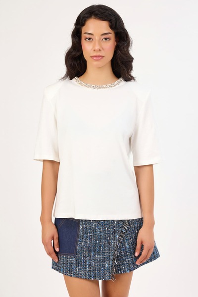 FEVER Taş işlemeli örme bluz