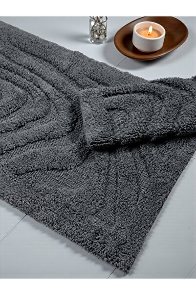 Evimle Astraa Cotton Bath Mat Set (60X100)(50X60Black++