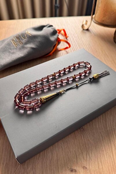 dergah tesbih Diamond Gümüş Serisi Şeffaf Ateşi Sıkma Kehribar Tesbih