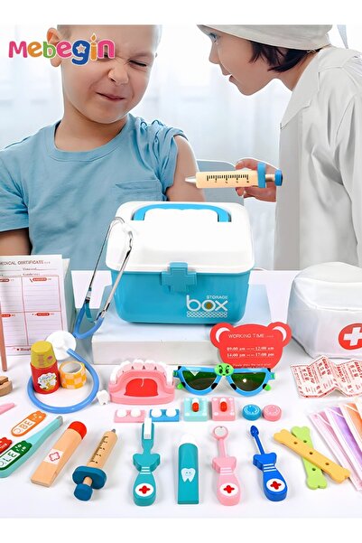 MEBEGIN طقم طبيب أسنان كامل مع مرآة فموية، ونموذج أسنان، وسماعة طبية وأدوات أ...