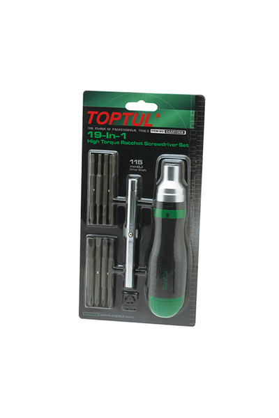 TOPTUL 19in1 ratchet screwdriver set GAAR1002, pozidrive, torx and hexagonal profile