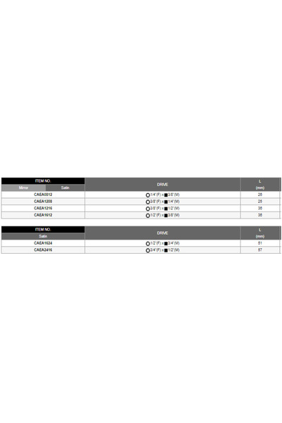 TOPTUL CAEA1612 adapter, socket wrenches, square 1/2 inch - 3/8 inch, length 36 mm, chrome vanadium, fi