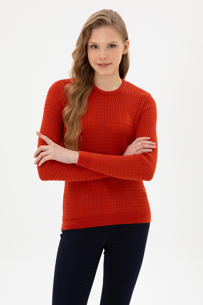 U.S. Polo Assn. Women's Tile Crew Neck Basic Sweater 50307763-Vr031