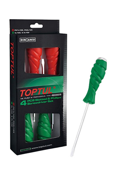 TOPTUL Set 4 surubelnite TOPTUL, GAAE0405, profil plat 5x100, 6.5x150 mm, phillips PH1x100, PH2x125 mm, man