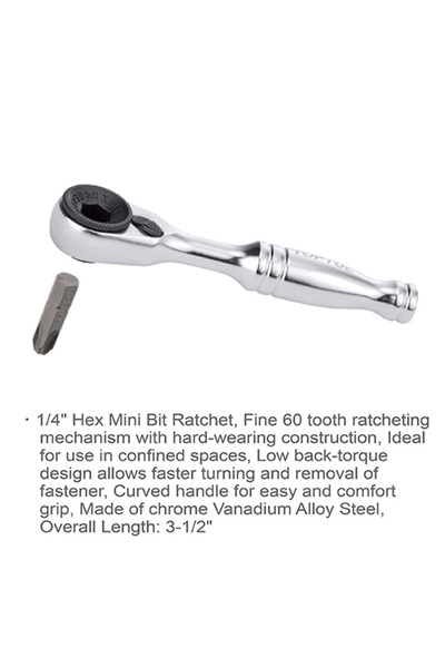 TOPTUL GABW3103 kit, 31 screwdriver bits, with 1/4 inch ratchet, with 1/4 inch adapter, plastic box