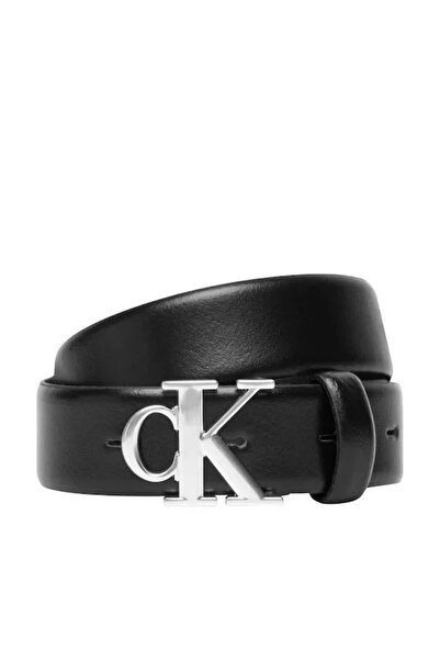 Calvin Klein Women's Monogram Buckle 30 mm Belt - Black