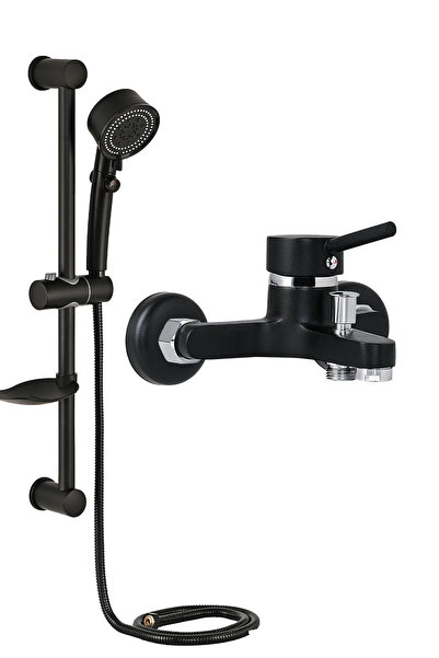 BF BLACKFİT Siyah Duş Seti Pervaneli Duş Başlığı Duş Çeşmesi Banyo Duş Batary...
