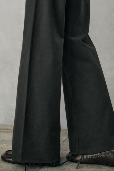 Stradivarius D63 geniş paça dikişli jean