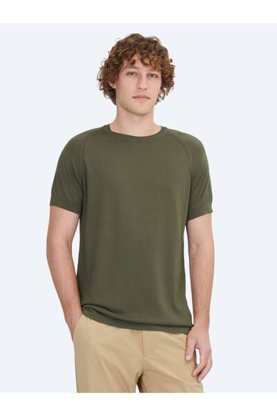 Kip Жакардов пуловер с кръгло деколте в цвят каки