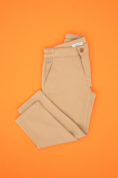 U.S. Polo Assn. Boy's Camel Canvas Trousers 50317274-Vr015