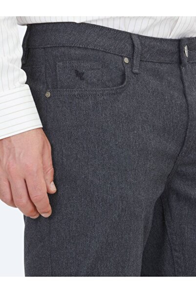 Kip Antrasit Dokuma Regular Fit Casual Pamuk Karışımlı Pantolon