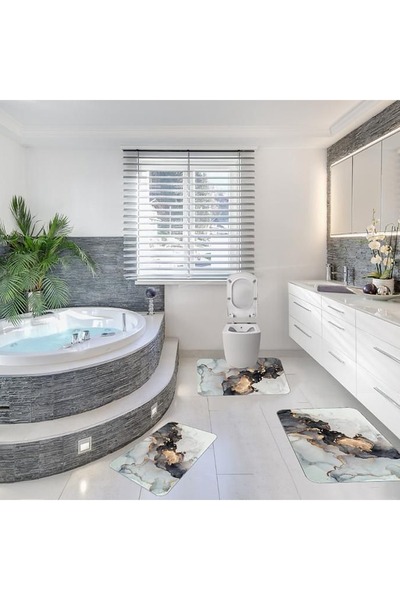 DERAS TEAM Set de 3 covoare de baie antiderapante