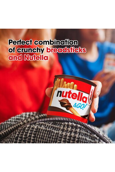 Nutella & GO Chocolate Hazelnut Spread with Breadsticks 52 g Snack Pack for School and Travel