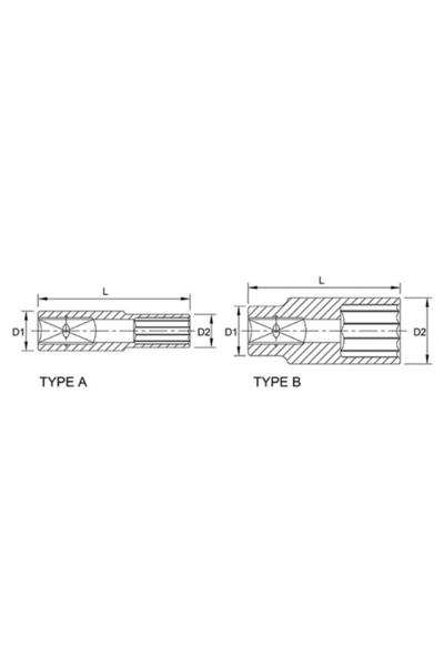 TOPTUL Long socket wrench BAEF1213, 3/8 inch drive, bi-hexagonal profile, wrench width 13 mm