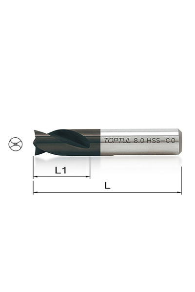 TOPTUL Drill JJAX0821 for milling welding points, diameter 8 mm, active length 21 mm, total length 8