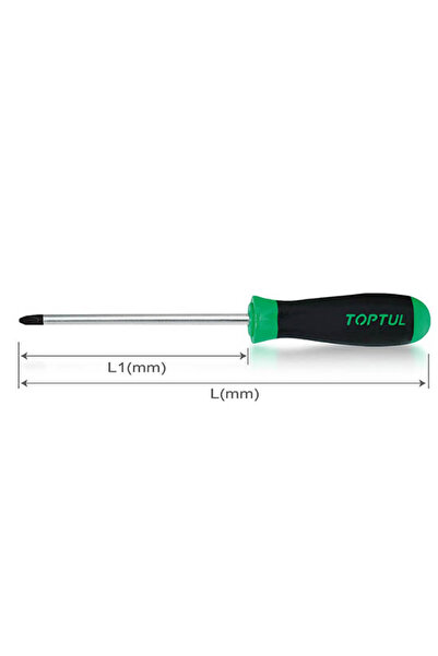 TOPTUL Screwdriver FBAB0215, cross PH2, length 265 mm, active length 150 mm, ergonomic handle