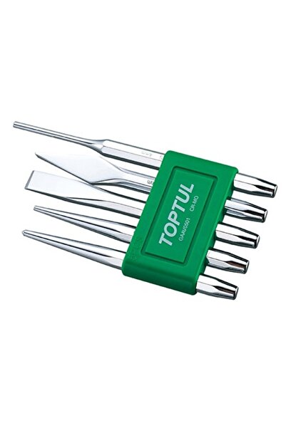 TOPTUL Set 5 dalti si dornuri GAAV0501, cu punctator, dorn, dalta lata, dalta...