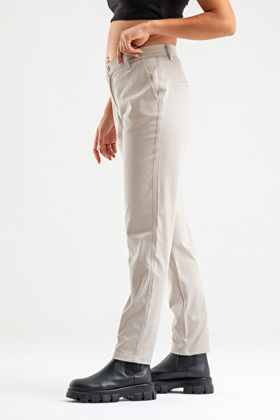 Bold & Young Women's Lycra Cotton Fabric Side Pocket Trousers